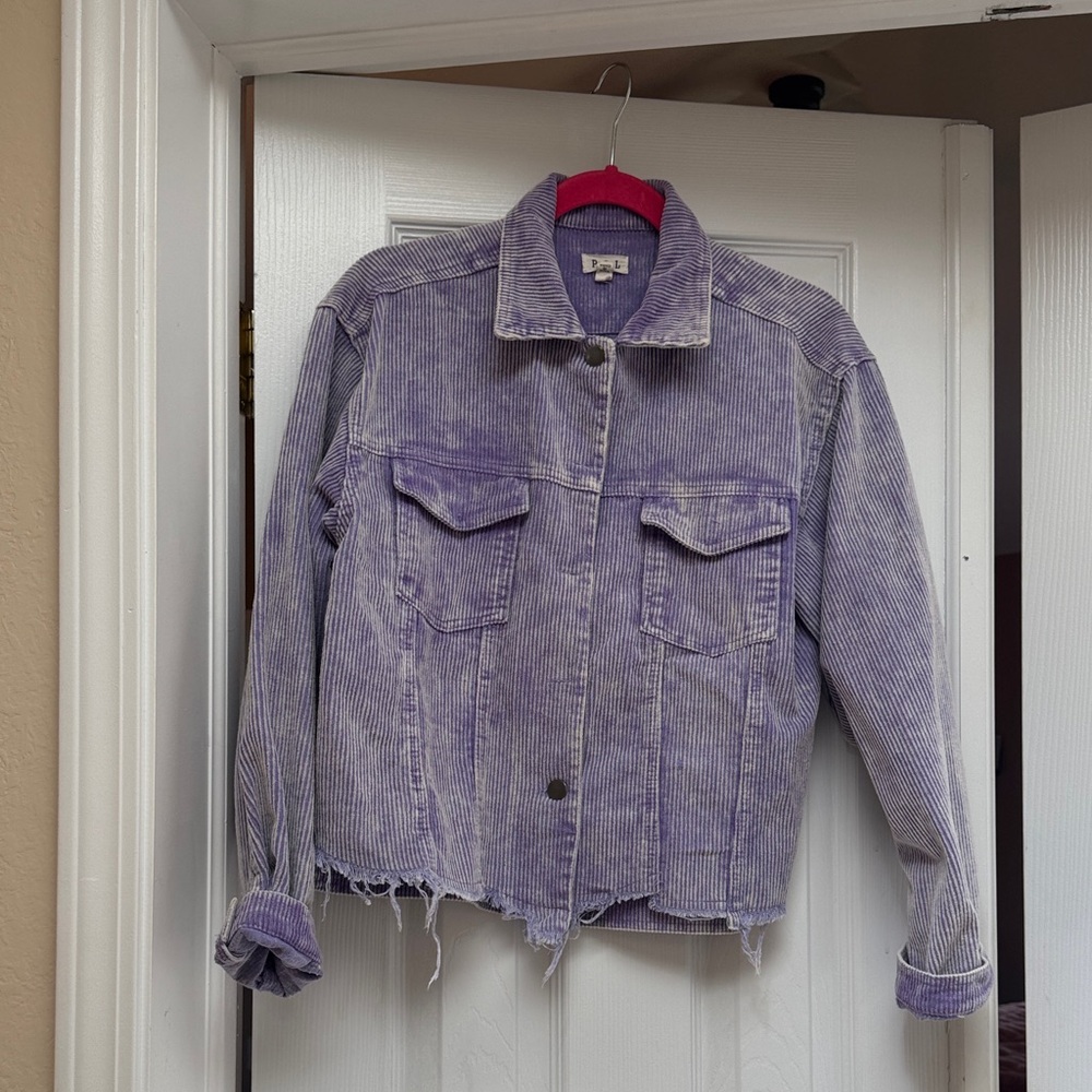 Washed Lavender Corduroy Jacket - Women's Purple Jean Jacket